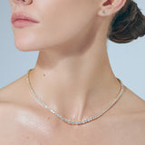Dropped Tennis Necklace Gold