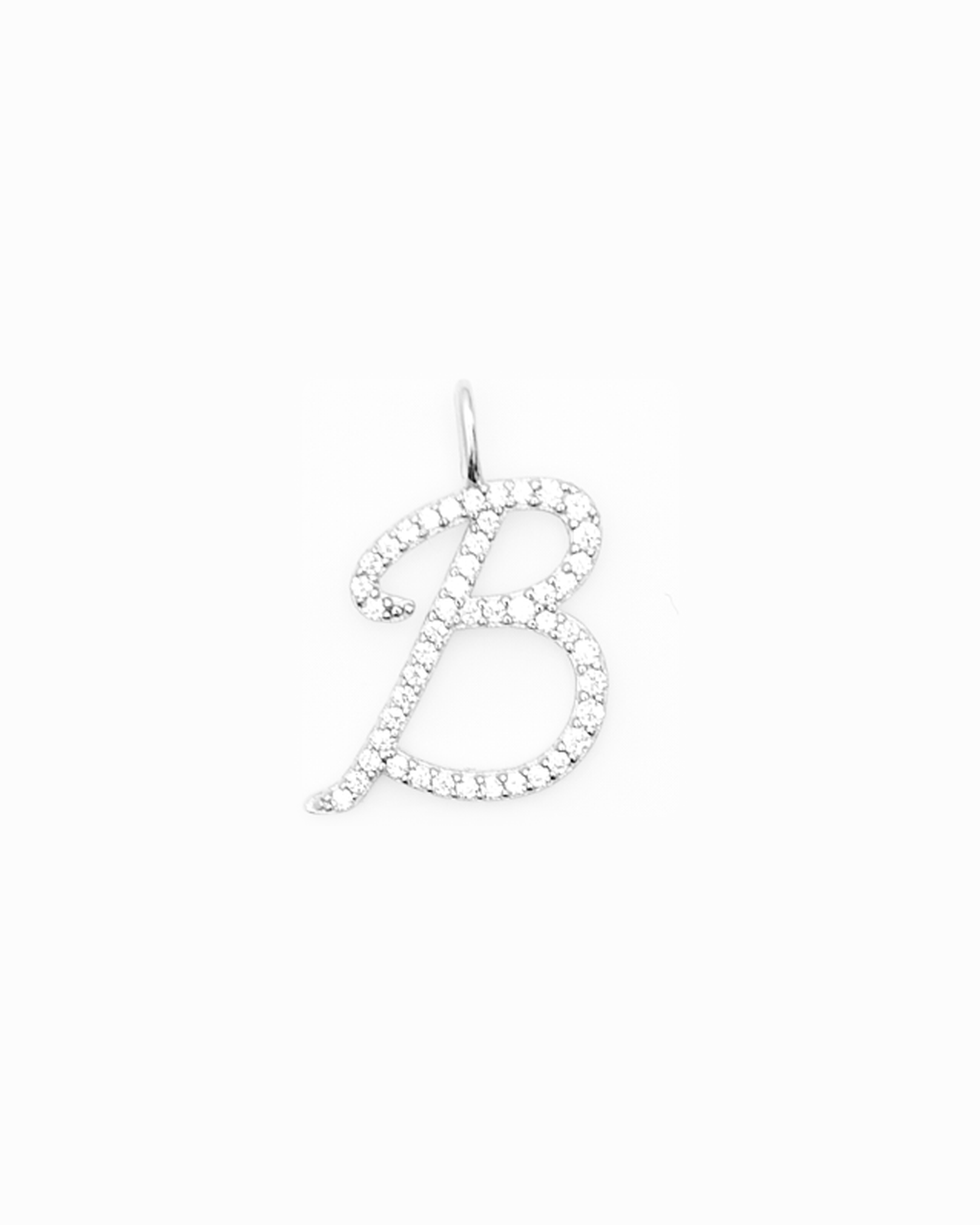 Italic Letters Charm Silver