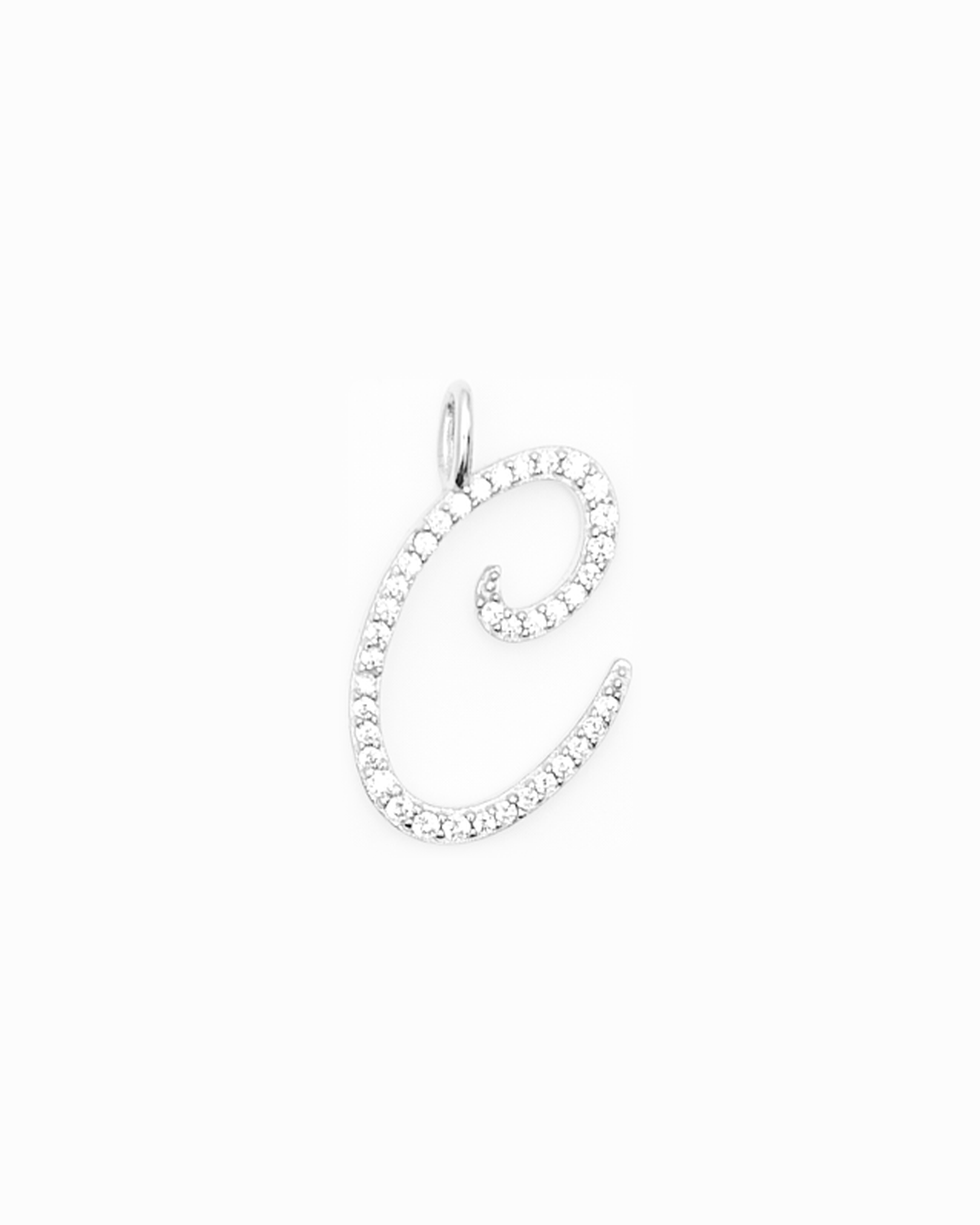 Italic Letters Charm Silver