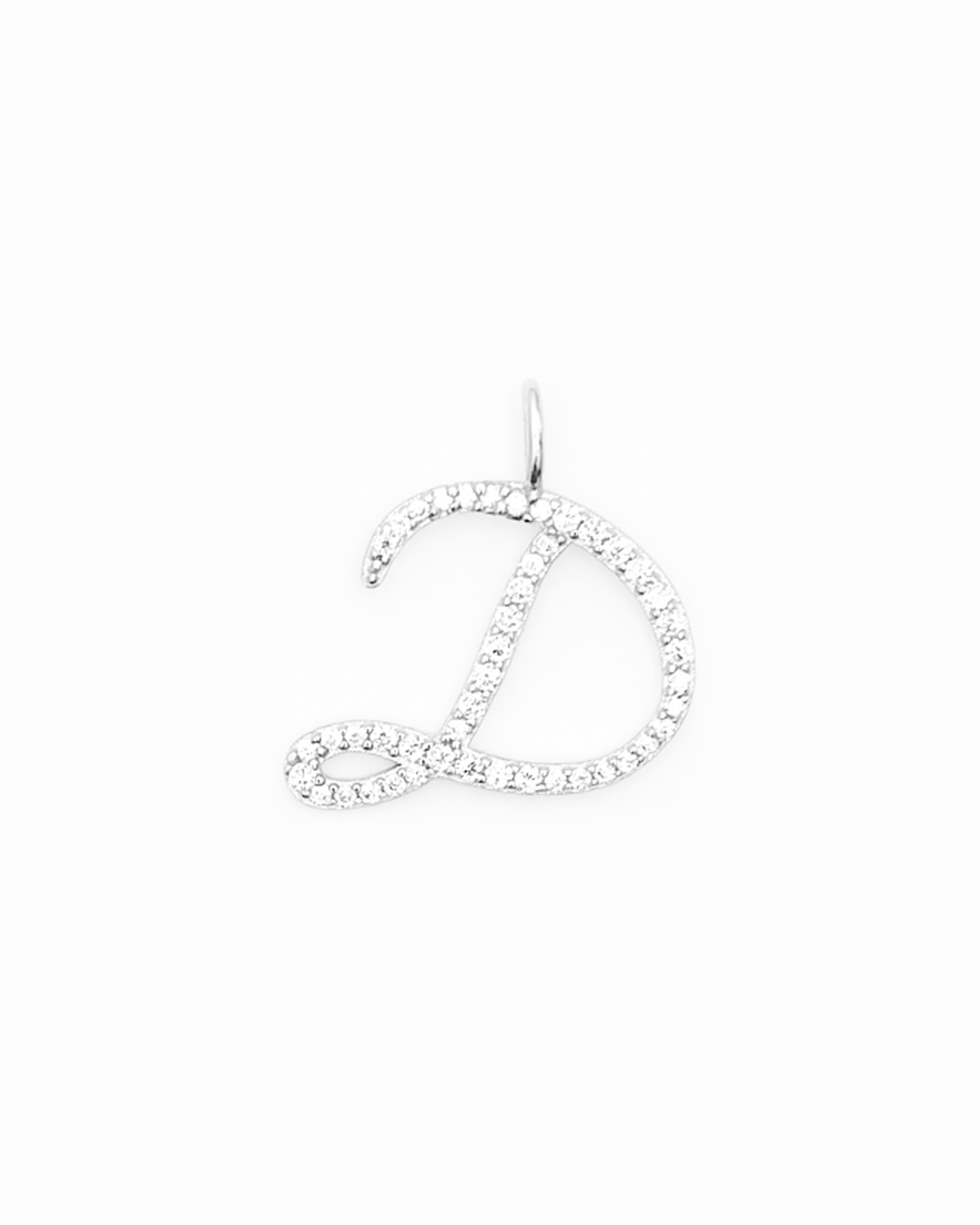 Italic Letters Charm Silver