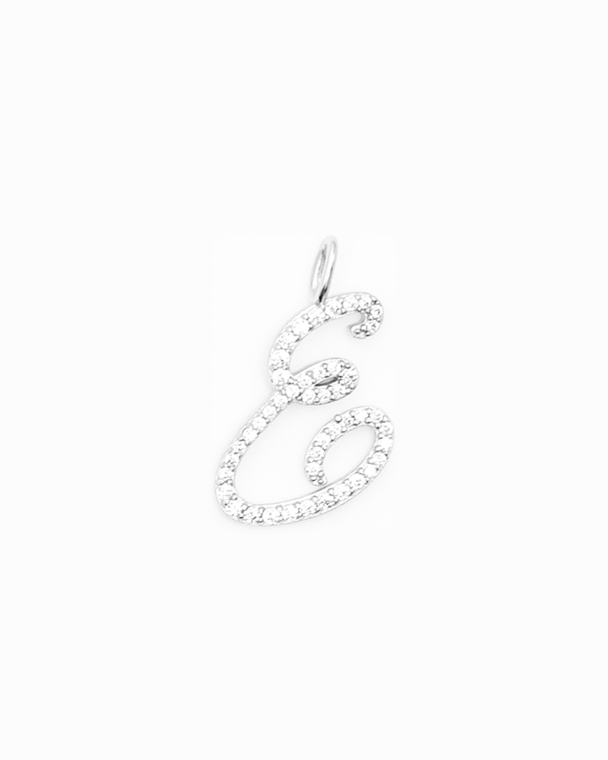 Italic Letters Charm Silver