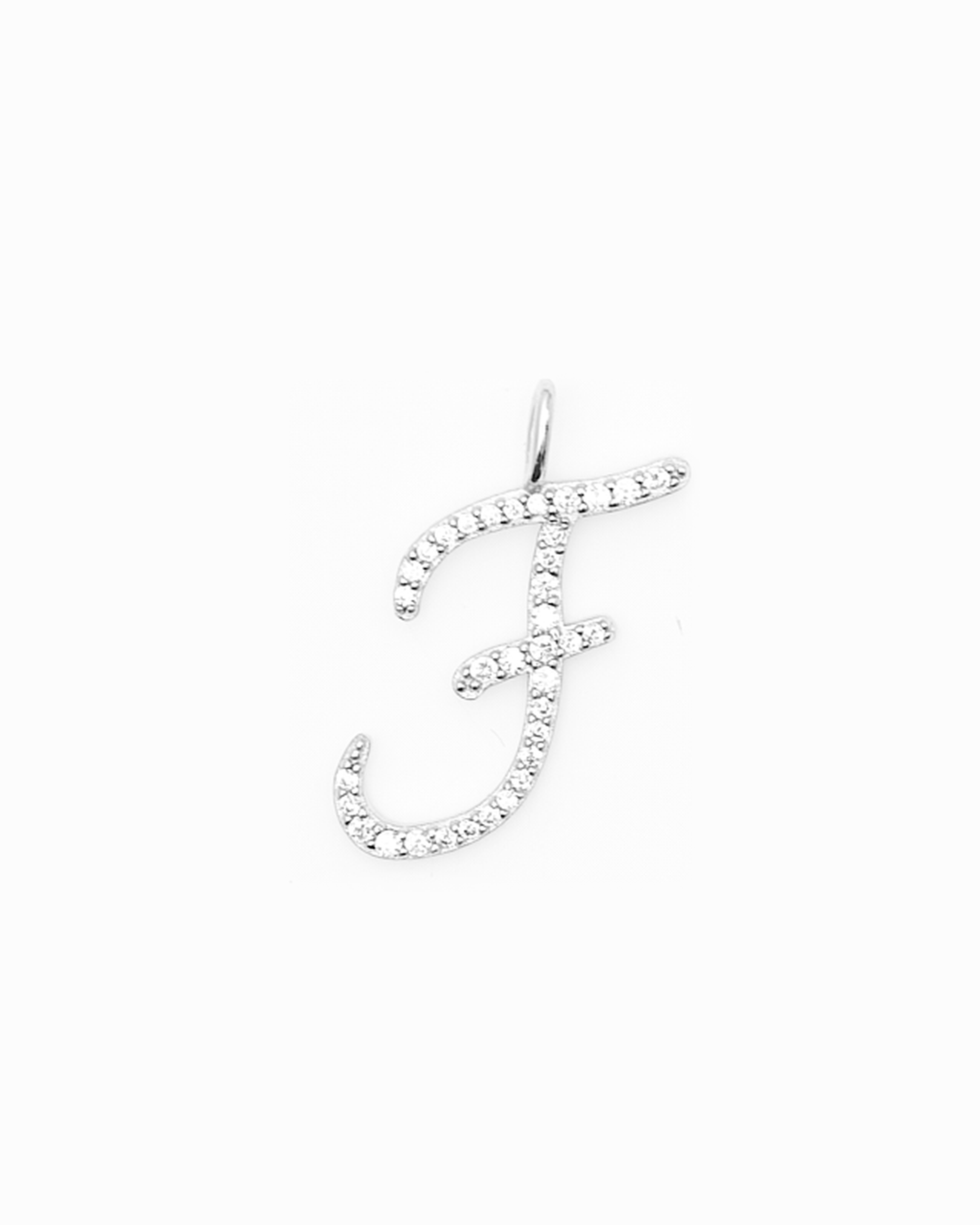 Italic Letters Charm Silver