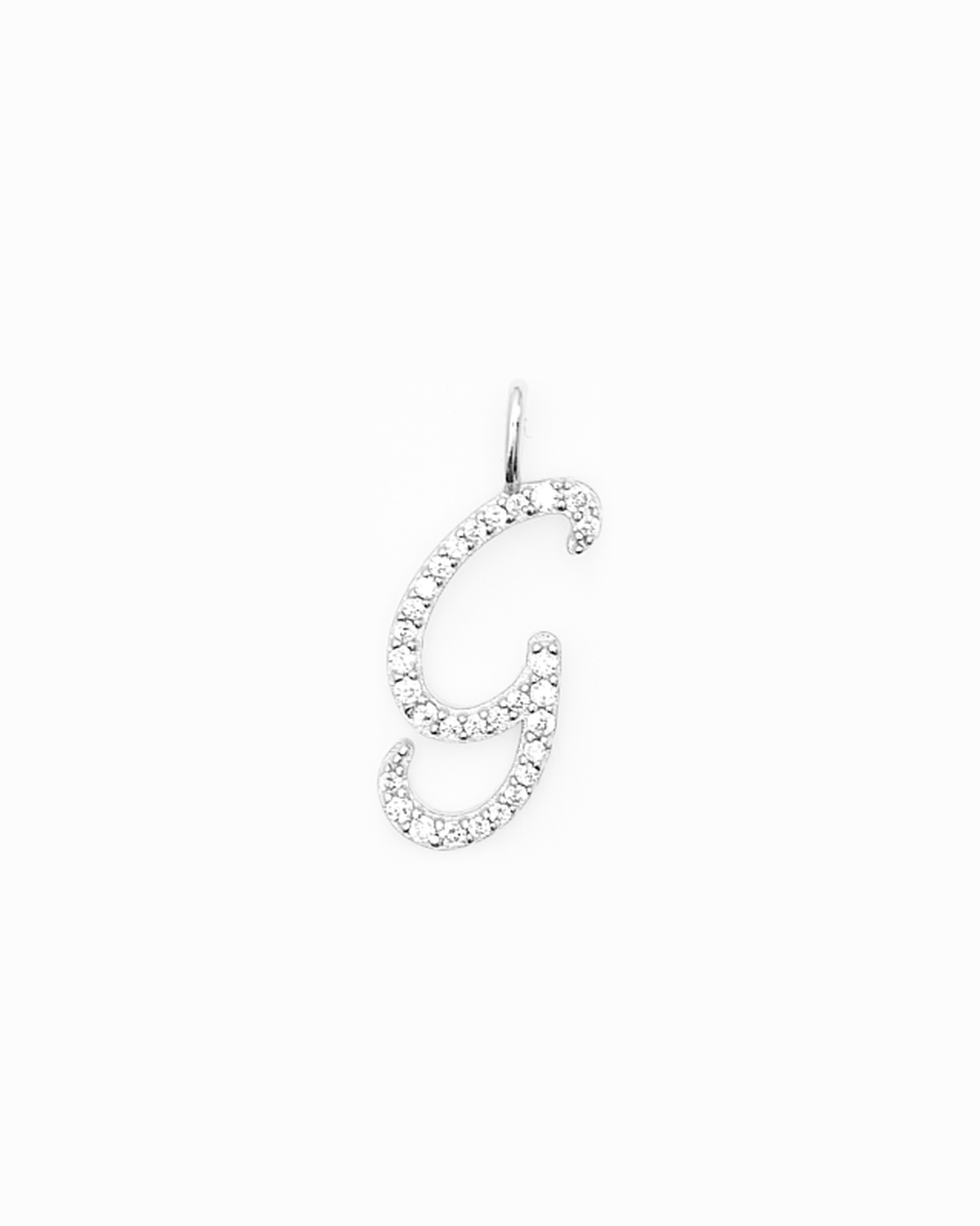 Italic Letters Charm Silver