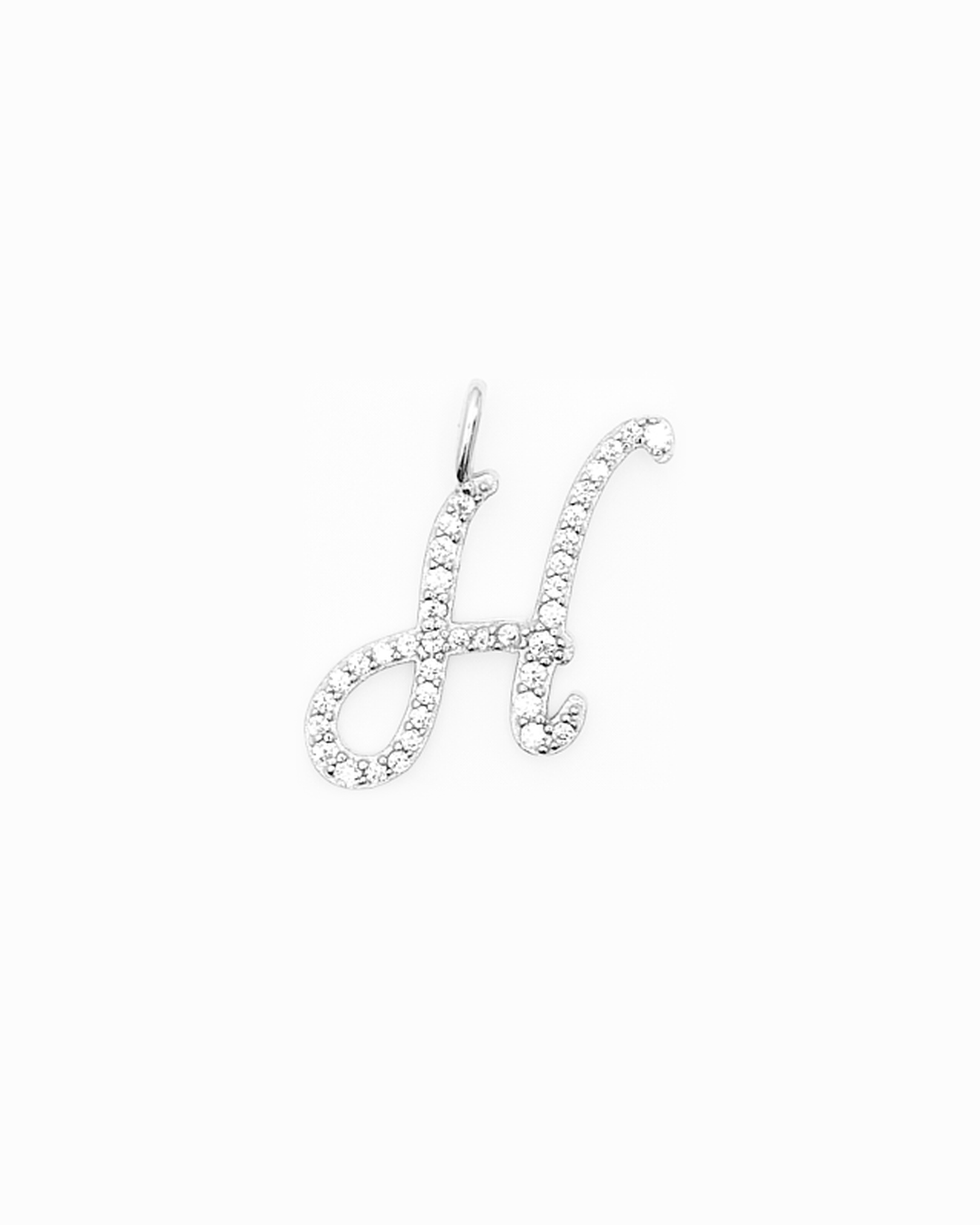 Italic Letters Charm Silver