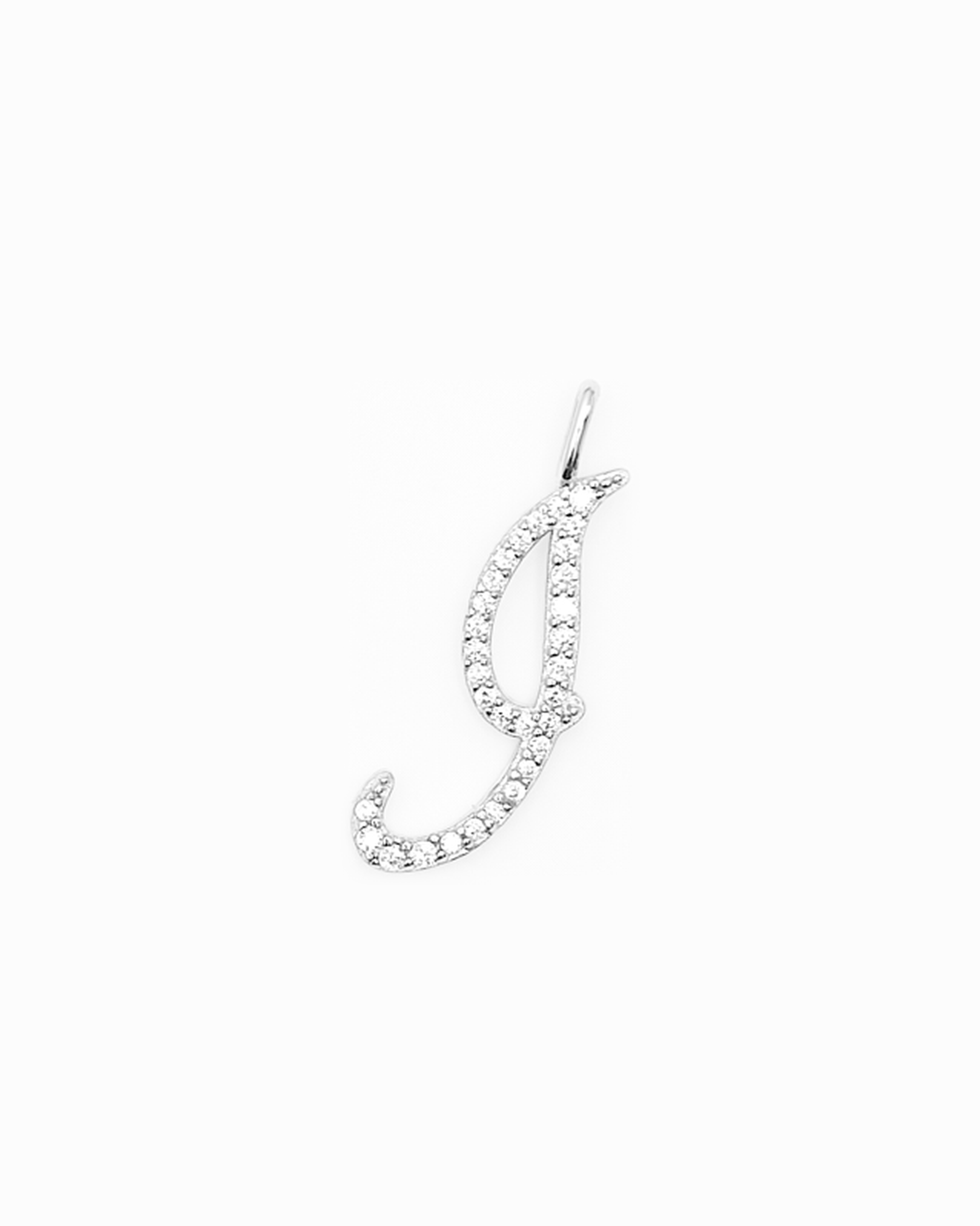 Italic Letters Charm Silver