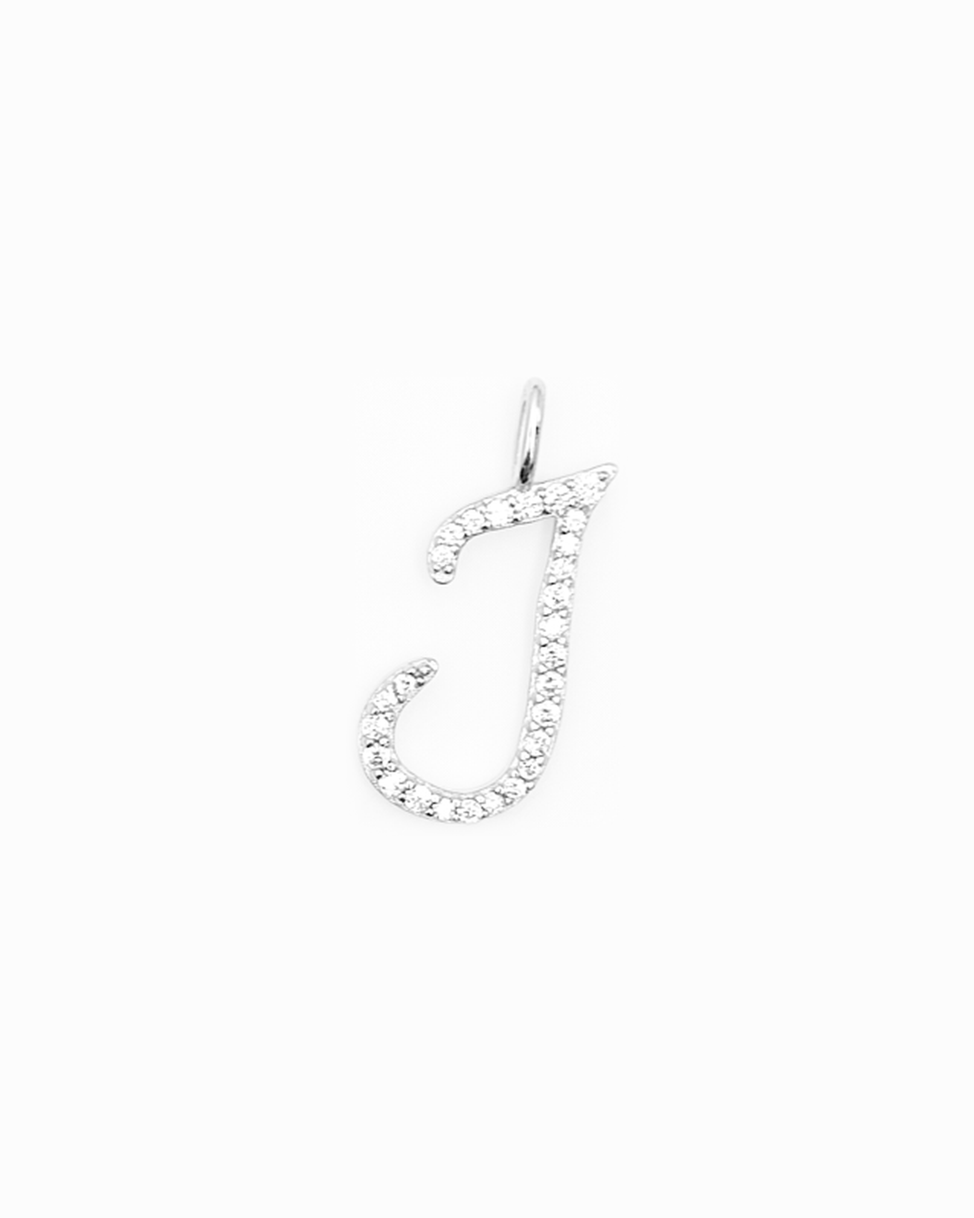 Italic Letters Charm Silver