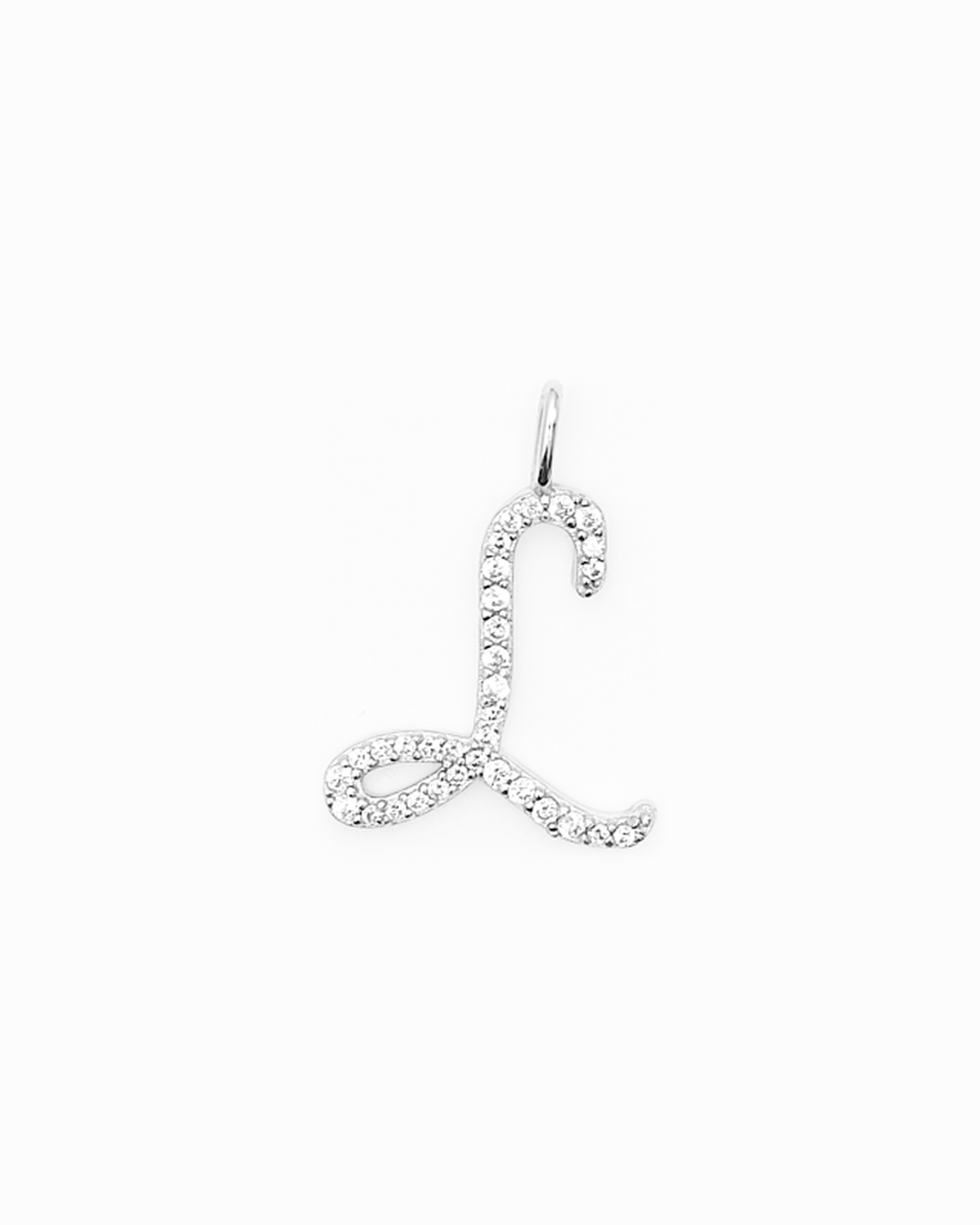 Italic Letters Charm Silver