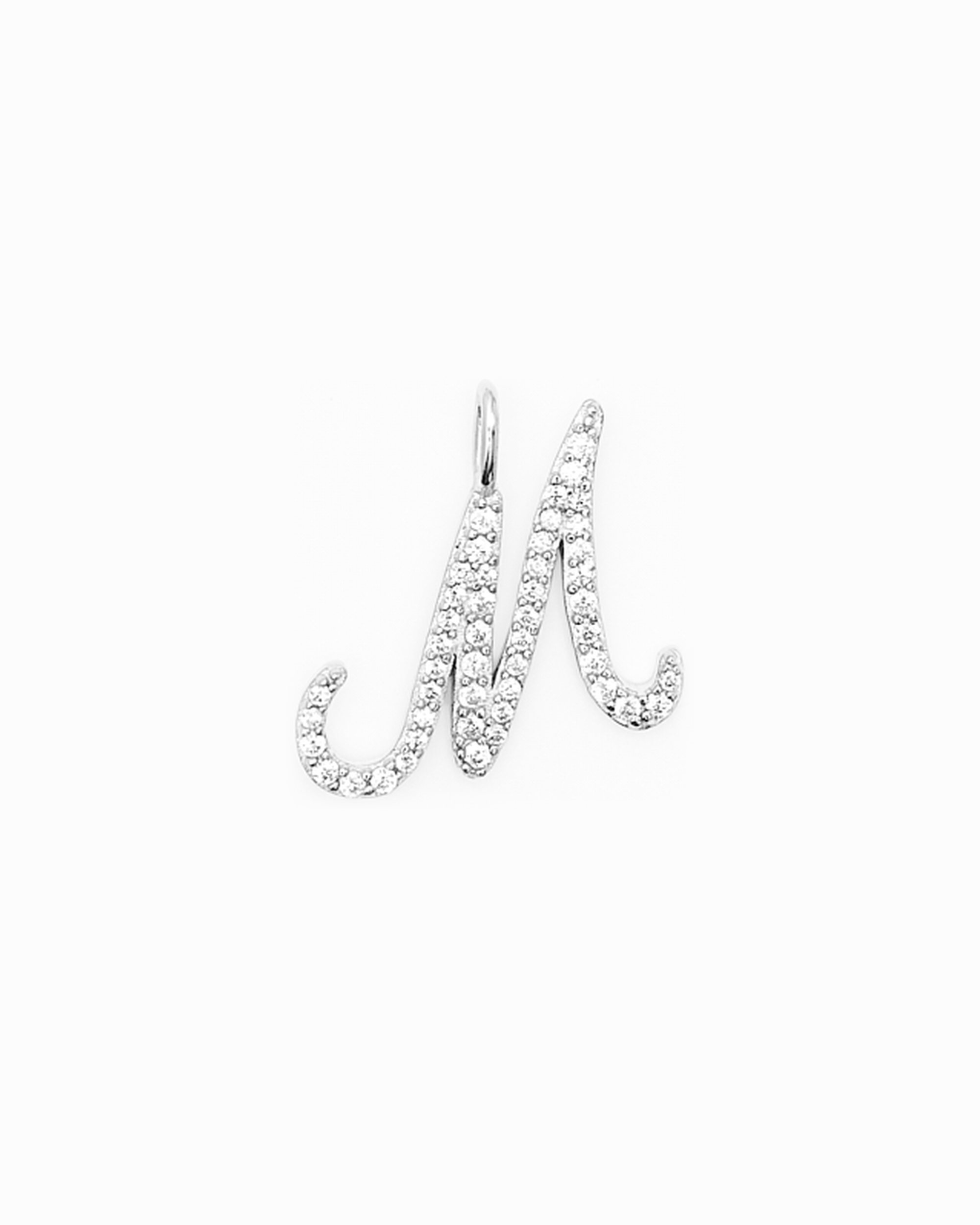 Italic Letters Charm Silver