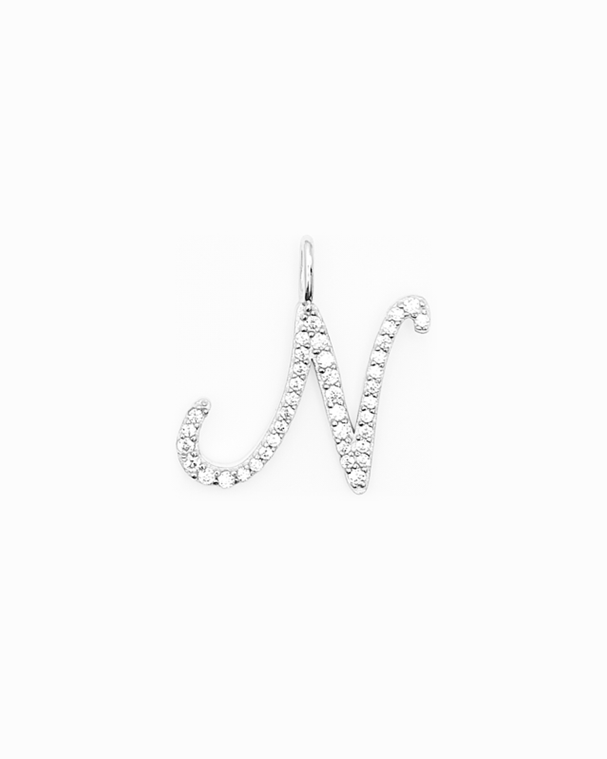 Italic Letters Charm Silver
