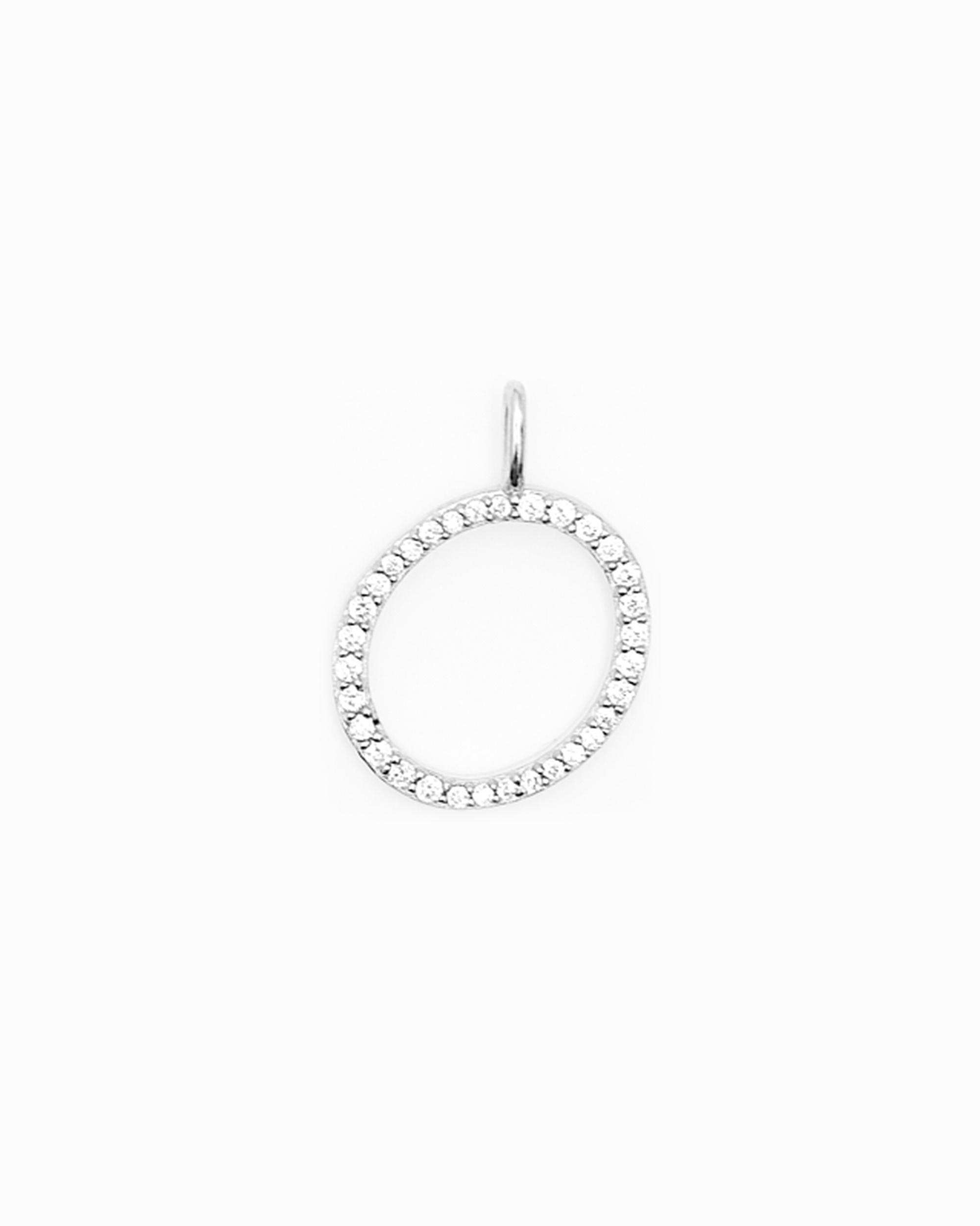Italic Letters Charm Silver