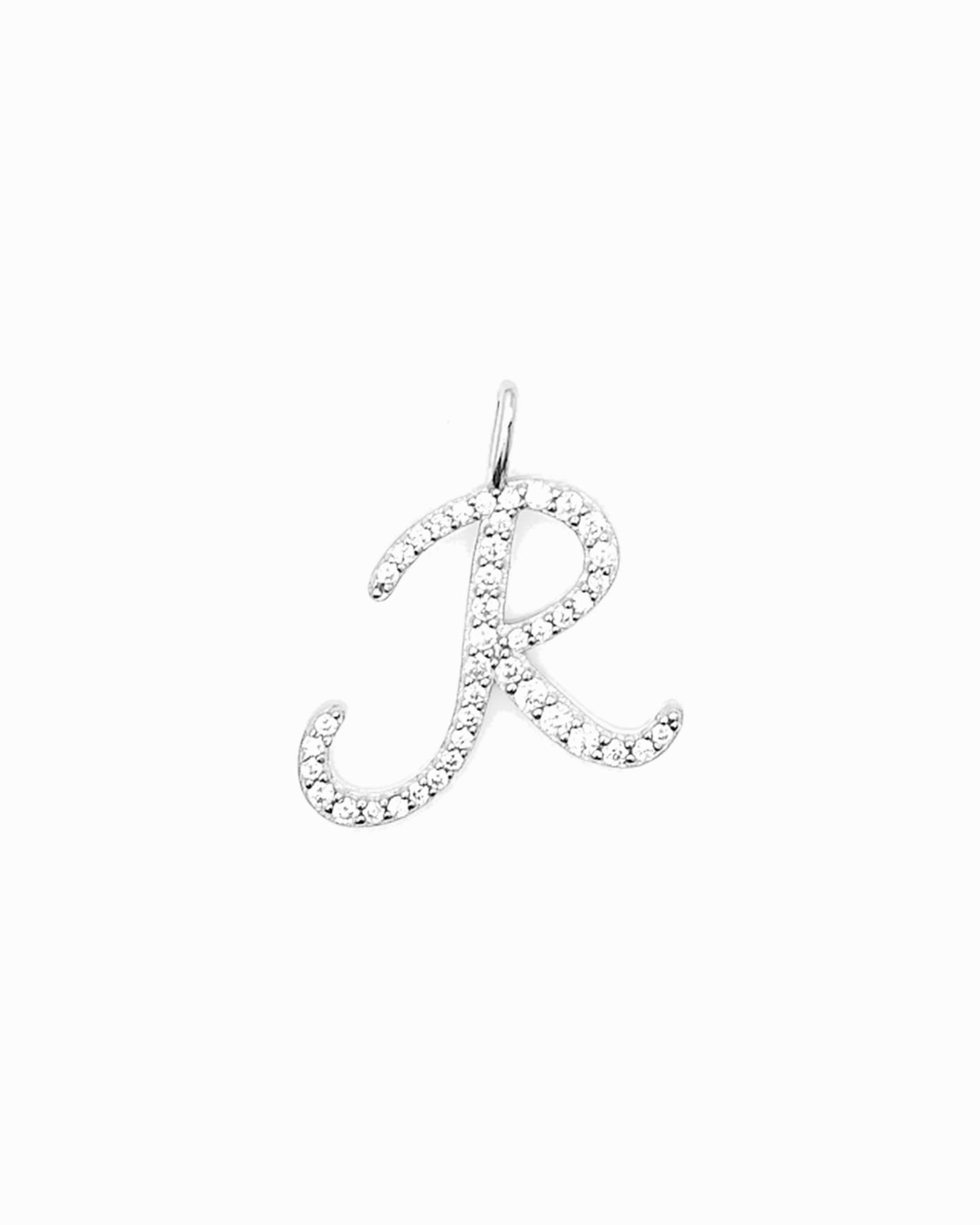 Italic Letters Charm Silver