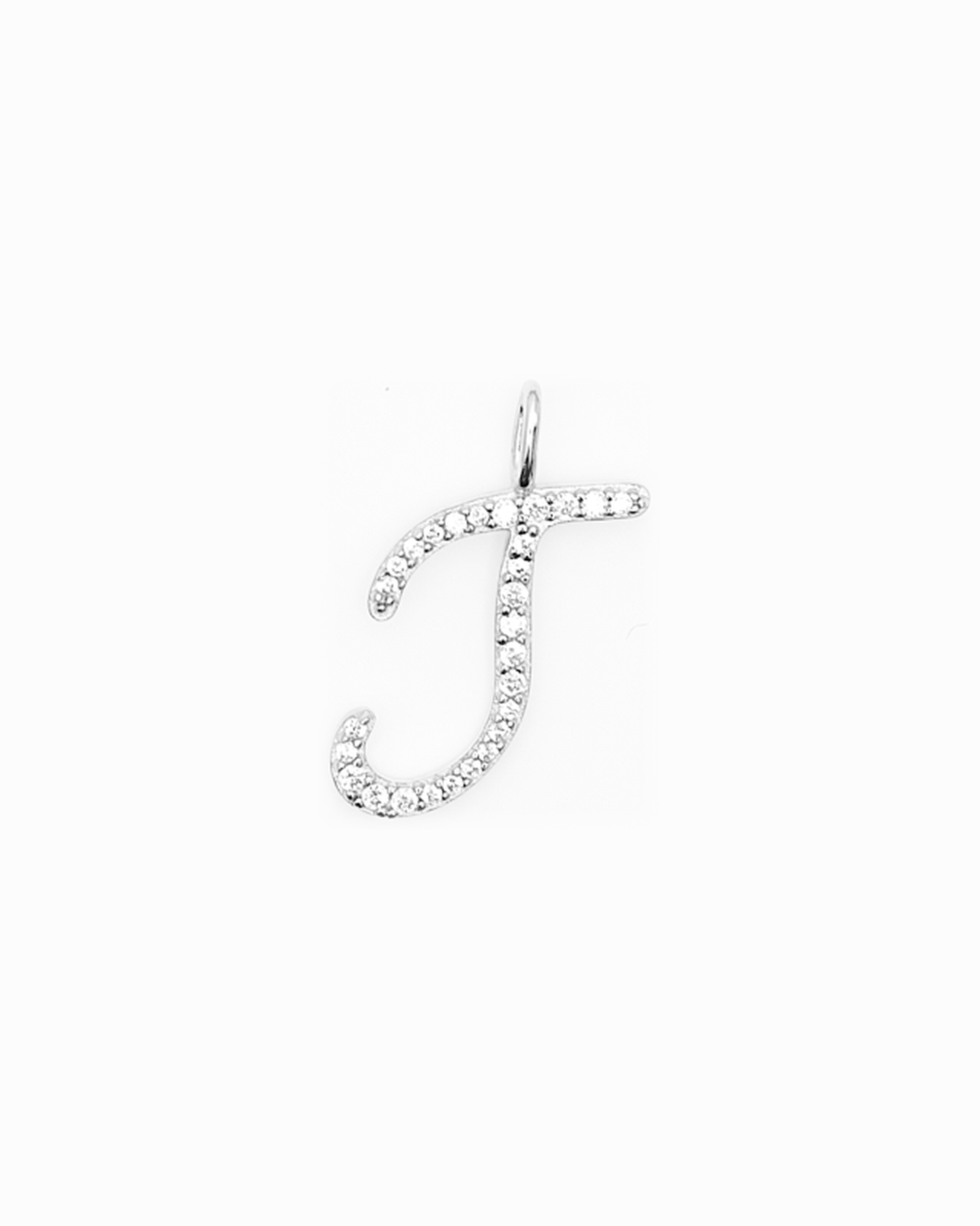 Italic Letters Charm Silver