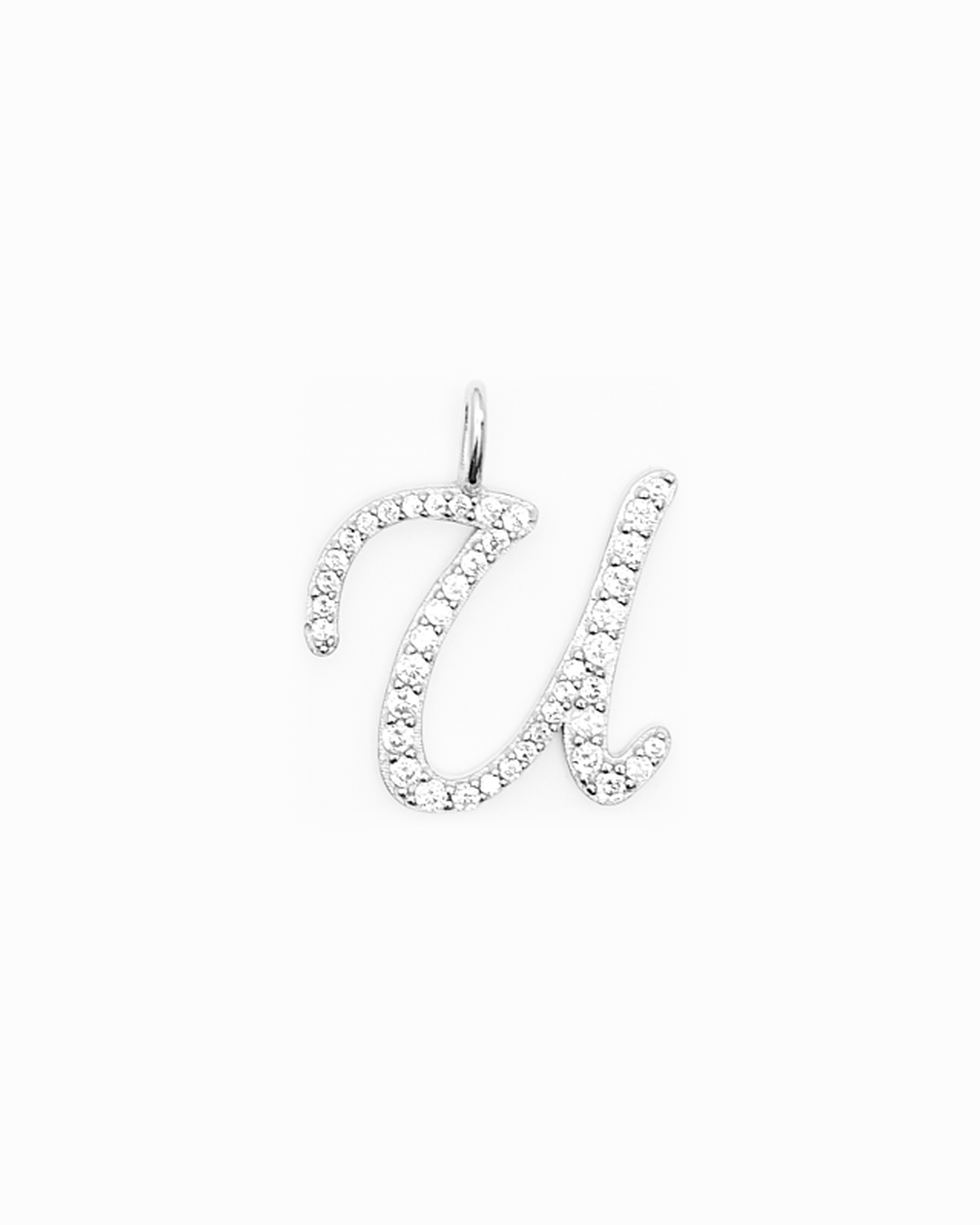 Italic Letters Charm Silver