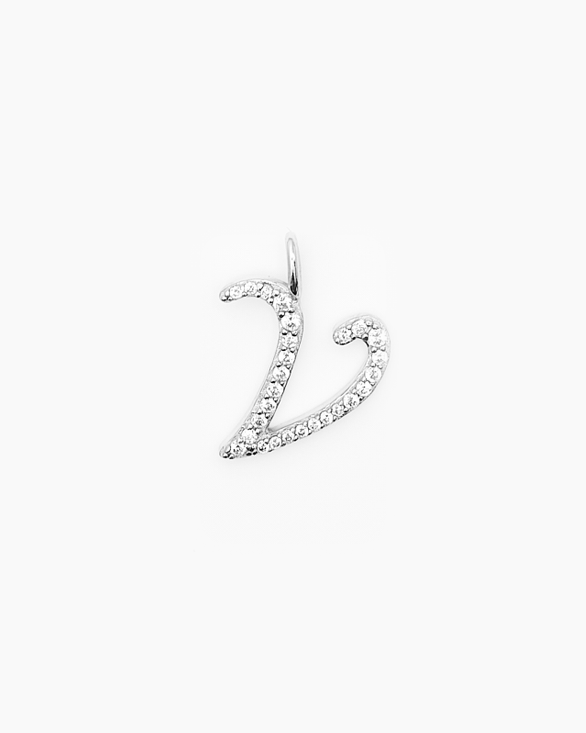 Italic Letters Charm Silver