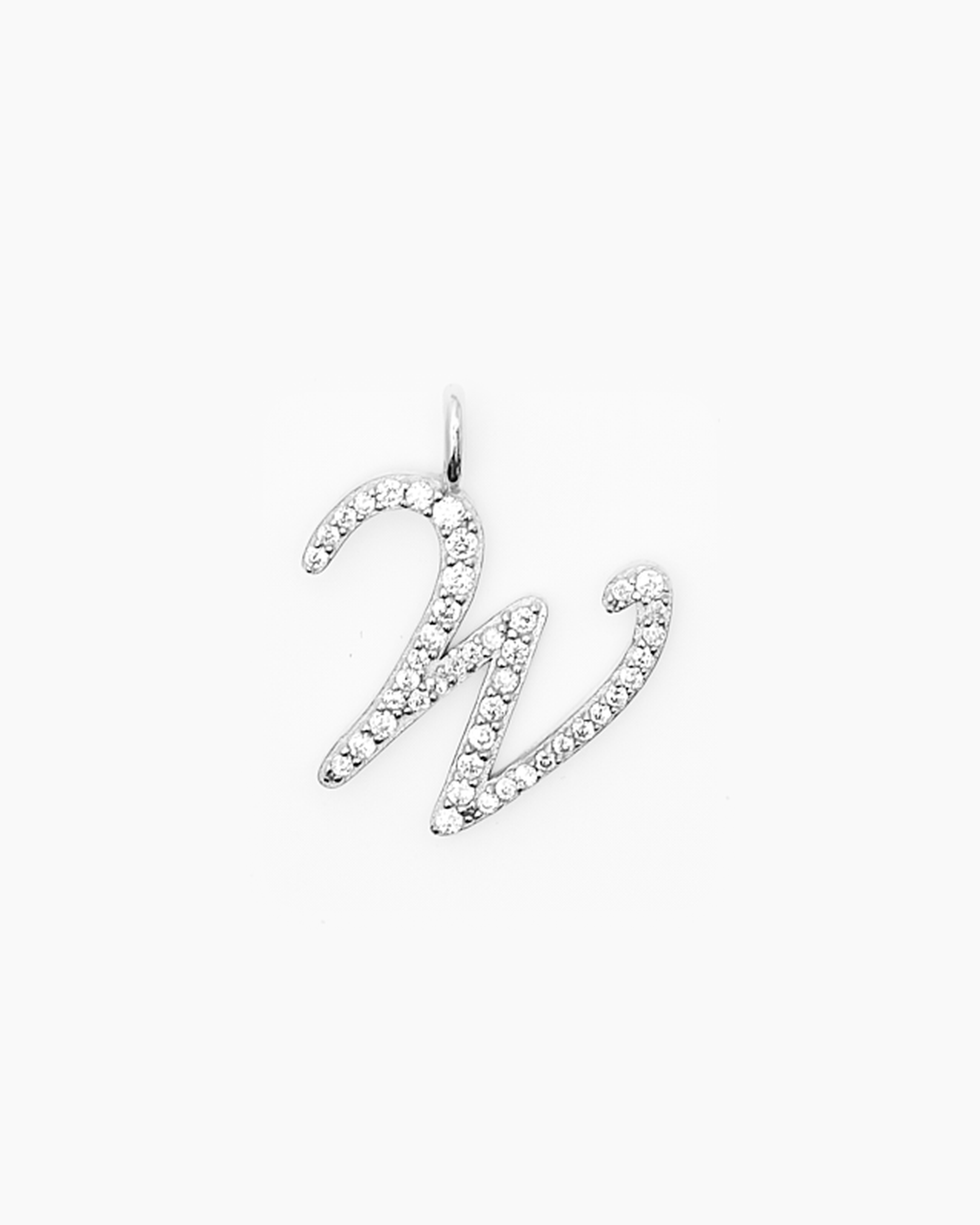 Italic Letters Charm Silver