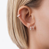 Sole Huggie Hoops Silver 9 mm